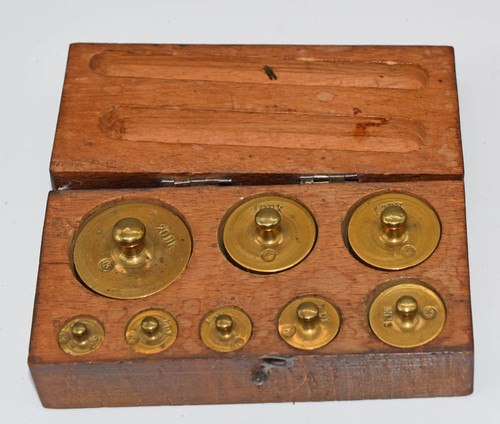 Antikes messing gewichteset - antikes, messing-