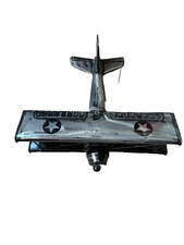 Antikes Blechflugzeug | Doppeldecker mit Propeller | Seltenes Sammlerstück |