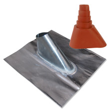 Bleiziegel Antennenziegel, Blei Pfanne, Dachpfanne, 370 x 400mm + Tülle, Rot