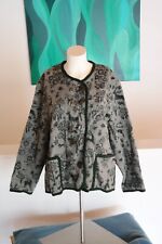 Berwin Wolff Trachtenjacke 100% Wolle Wolljacke Wolljanker Wald Motiv Blätter 42