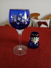 Bohemia Glas mit Blüten &