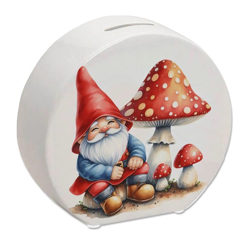 Gartenzwerg mit fliegenpilz - gartenzwerg,