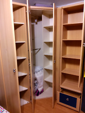 Eckkleiderschrank buche / blaue Schublade