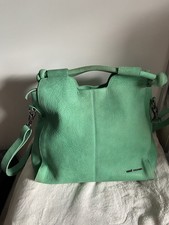 Rene Lezard Tasche Handtasche Umhängetasche Grün Leder H 30 B 44 T 16 NP 399€