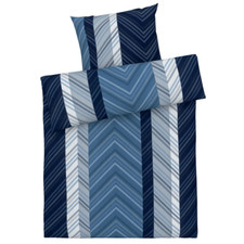 Mako-Satin Bettwäsche 135x200cm Blau Pfeile Looks by Wolfgang Joop