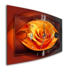 BM Wanduhr 60 cm x 30 cm leises Uhrwerk Quarzuhrwerk 139-1a Digital Art Abstrakt