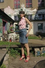 Jeansrock stonewash DDR / Asienprodukt blau 80er TrueVINTAGE 80s denim skirt