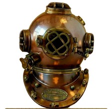 18" Helm US Navy Mark V Deep Sea Divers Antique Scuba SEA Divers Helmet