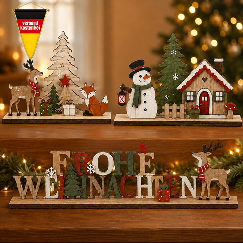 Stück weihnachtsdeko holz - 3,