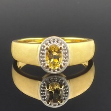 925 Silber Ring Vergoldet mit