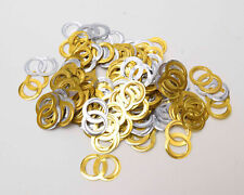  Hochzeit deko Streudeko Ringe Pailletten Konfetti Gold/Silber ca.24gr