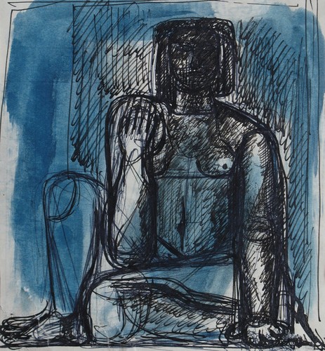 Frau sitzend 1950 60 - ca., 1950-60