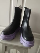 Schuhe Damen Größe 42 Ulla Popken Leder Echtleder schwarz lila Stiefel Boots