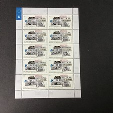 Mi.Nr. 2551 - Einheitliche deutsche Kfz-Kennzeichen - postfr.-Zehnerbogen-zu NOM