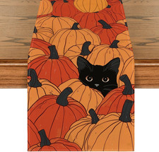 Schwarze Katze Kürbisse