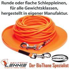 BioThane® Schleppleine für ALLE Hundegrößen flach rund Handschlaufe Schweißleine