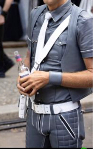 Lederhemd gay leder grau - mr.b,