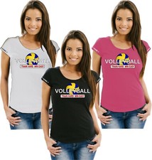 Volleyball Damenshirt Girly Girlie Damen T-Shirt TrainHard Win Easy Motiv 22