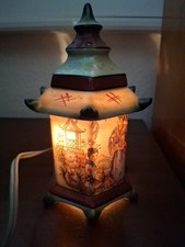 Rauchverzehrer Teehaus mit floralem Muster und Geisha Szenen 6 eckig