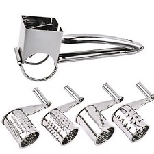 Manuelle Käsereibe aus Edelstahl mit 4 Reiben Trommelreibe