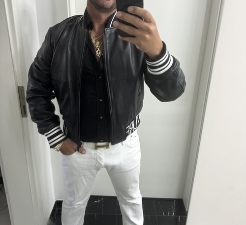 Versace lederjacke bomberjacke - lederjacke,