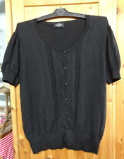 Pullover,Pulli,Kurzarmpulli,Ajour,schwarz,Gina Benotti,XXL,44,46