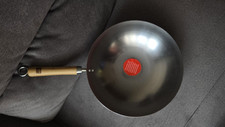[ Wok Ø 33 cm runder Boden ] Asiatische Eisenpfanne / Küchen Wok / Pfanne