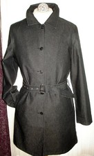 Street One Damen Mantel Trench Coat Jeansmantel gefüttert dunkelgrau Gr. 38-40