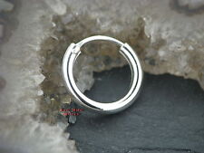 Ohrring einfache CREOLE 2mm x 14mm Gothic Sterlingsilber 925 Ohrschmuck Ohr