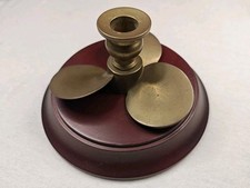 Kerzenhalter Ständer Deko Schiffsschraube Messing auf Vollholzplatte Dekorativ