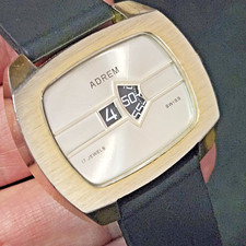 Hervorragende Adrem Jump Hour 17 Jewels Swiss Herren Mechanische Vintage Uhr Funktioniert