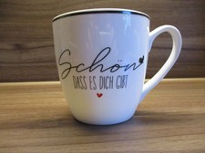 Kaffeebecher aus Porzellan von der Firma BOLTZE home mit Aufschrift