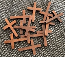 12 Stück Holzkreuze Schmuckherstellung Kreuz Kirche Zubehör Bastelzubehör Neu F9