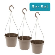 3 x Blumenampel Hängeampel Hängetopf Outdoor Blumen Pflanz Topf Set Aufhängung