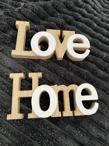 Holzdeko home love - "home", „love“