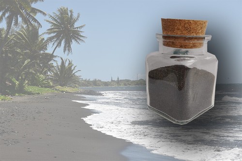 Sand von tahiti schwarzer - tahiti,,