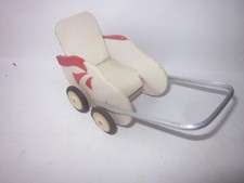43416 Puppenwagen Puppenstube DDR Länge 17cm Holz 50er Jahre sign EASS groß
