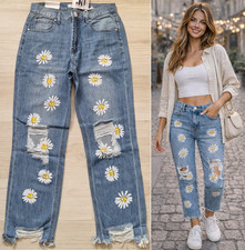 NEU 40 L Damen Mom Jeans Daisy