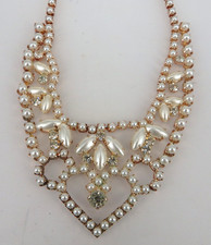 Neugablonz: Prächtiges Perlen Collier 1960er Jahre Swarovski Elements (122891)