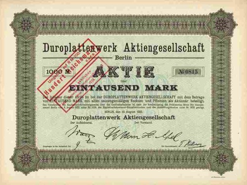 Duroplattenwerk 1922 berlin - ag,