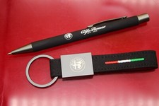 Alfa Romeo Schlüsselanhänger + Kugelschreiber Neu Metall Emblem badge Key Ring
