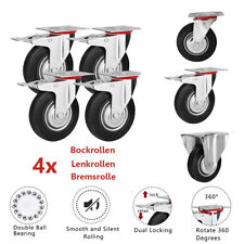 Transportrollen Schwerlastrollen 4er Set Bockrollen Lenkrollen mit Bremse Rollen