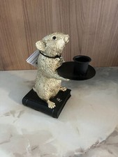 Deko Figur Maus gold Tablett