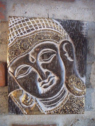 Buddha kopf relief feng shui - relief,