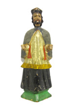 Hl. Nepomuk - Volkskunst "BÖHMEN" - Süddeutsch - polychrom bemalt um 1850 -24cm