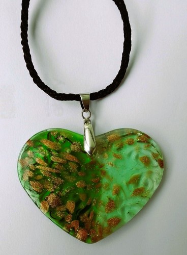 Halskette herz lampwork - halskette,