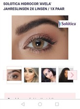 Farbige kontaktlinsen ohne stärke Jahreslinsen Solotica Avela. 