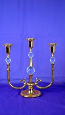 Sehr Hochwertige Nagel Messing-Kristall Kerzenleuchter 3 Flammig