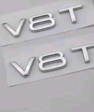 2x Sliber glänzend V8T Logo