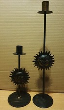 2  Metall-Kerzenständer "SONNE"- 24cm + 38cm - gut erhalten